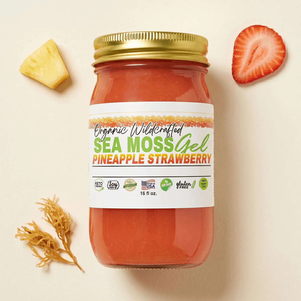 Sea Moss Gel - Strawberry Pineapple Flavor 16oz - Image 4