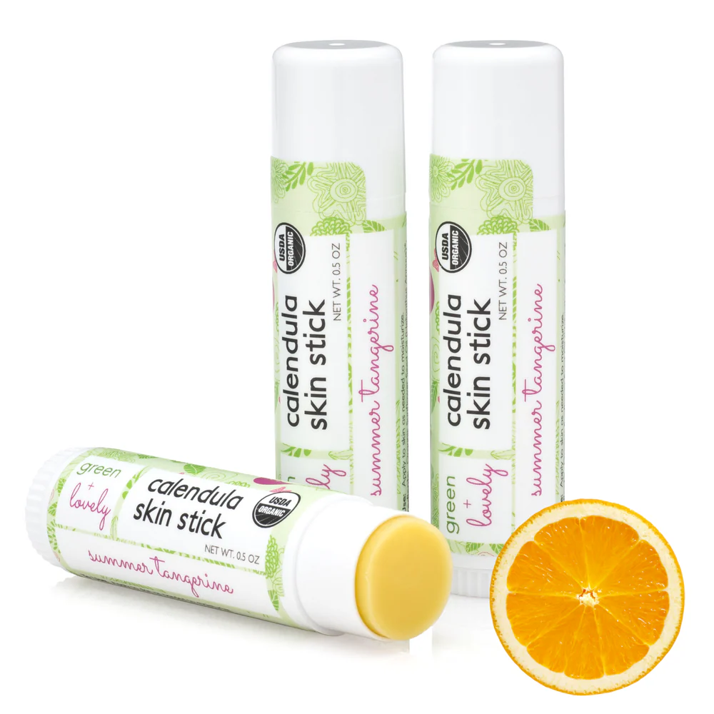 Summer Tangerine Calendula Skin Stick - Organic Lotion Moisture Stick - Travel Size - Image 4