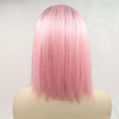 Synthetic Lace Front Mid-length Straight Wig, 12" - Image 2