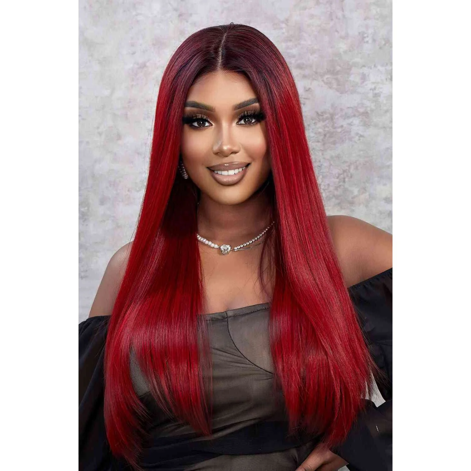 Synthetic Lace Front Straight Wig, 24" - Image 3