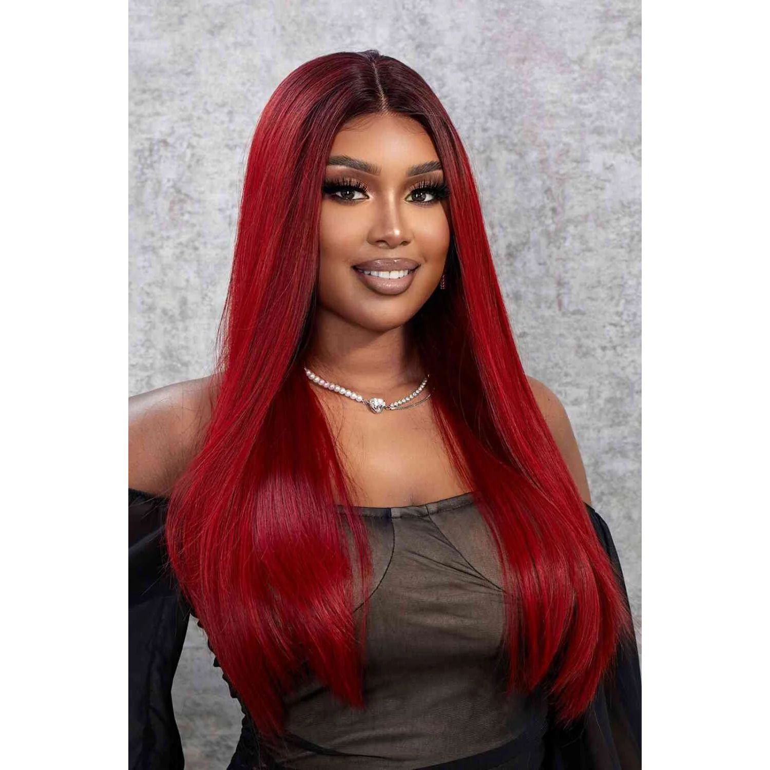 Synthetic Lace Front Straight Wig, 24" - Image 4