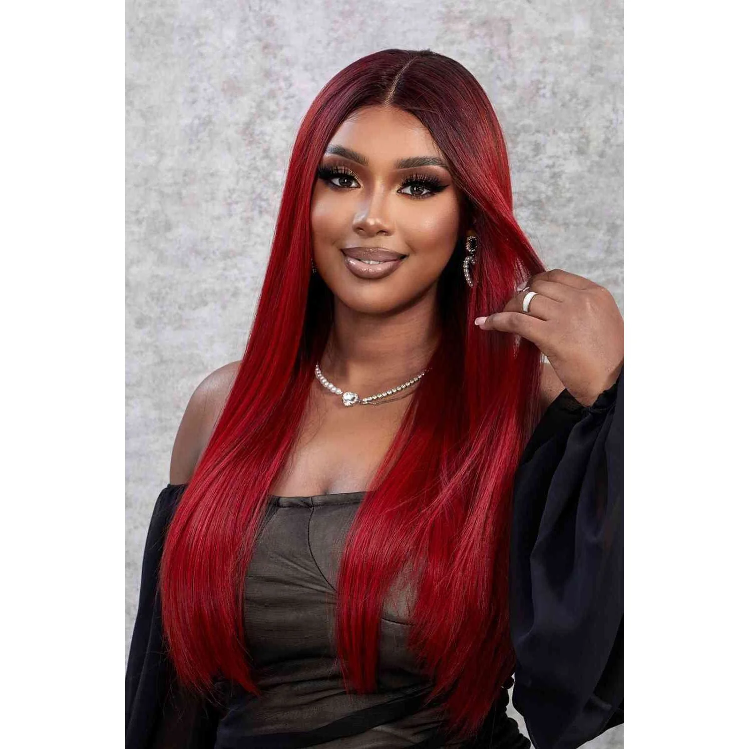 Synthetic Lace Front Straight Wig, 24" - Image 5