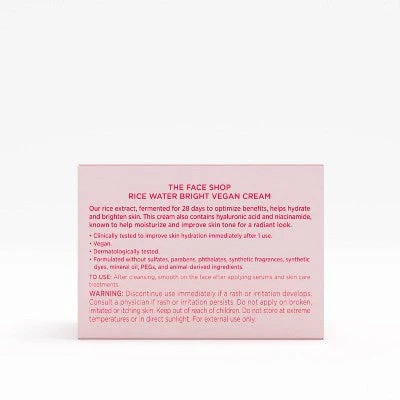 The Face Shop Rice Water Bright Vegan Cream 1.69 fl oz - New - Image 2
