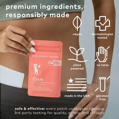 The Good Patch Cycle Plant-Based Vegan Wellness Patch 4ct. - New - Image 5