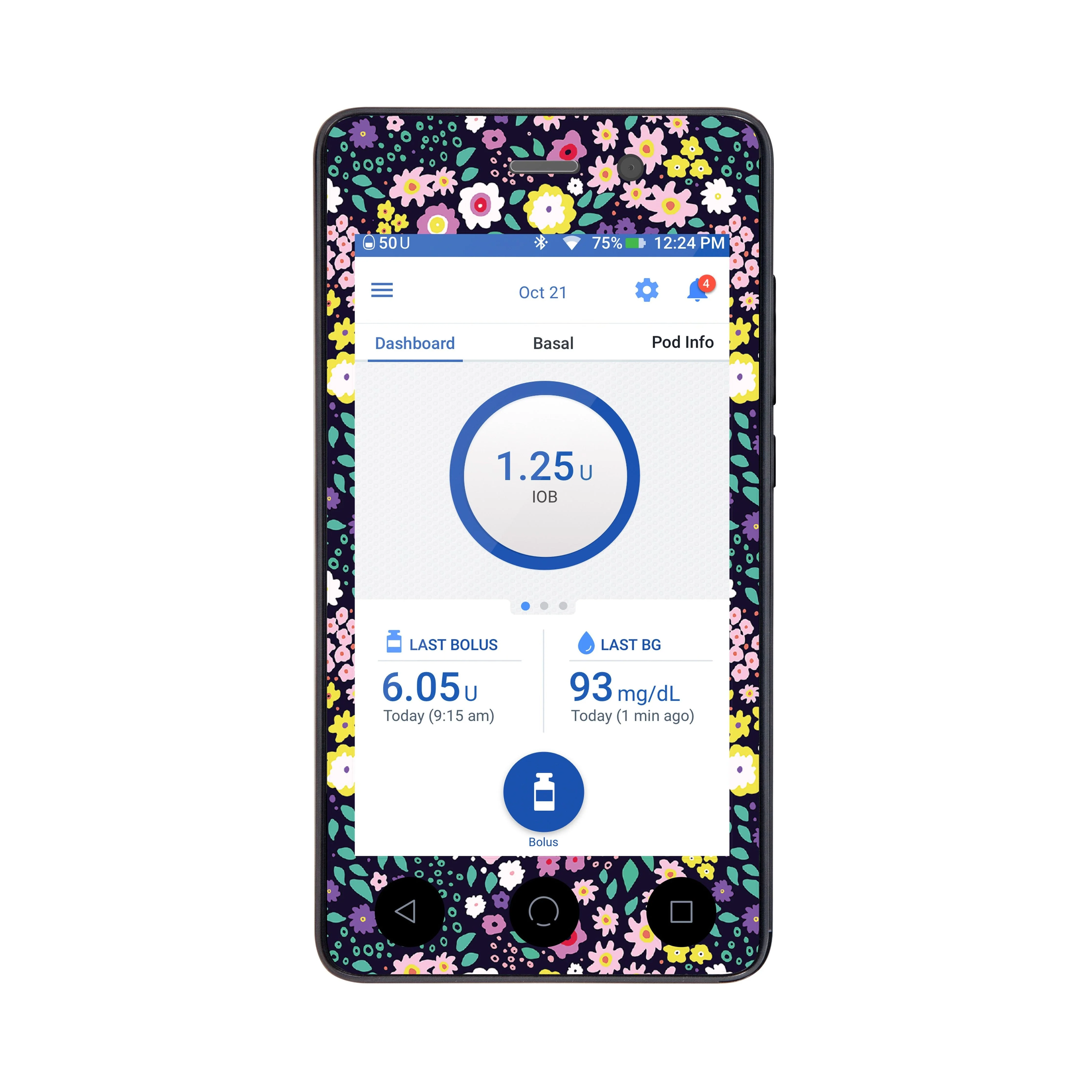 Tiny Flowers Sticker for Omnipod DASH® PDM – Pump Peelz