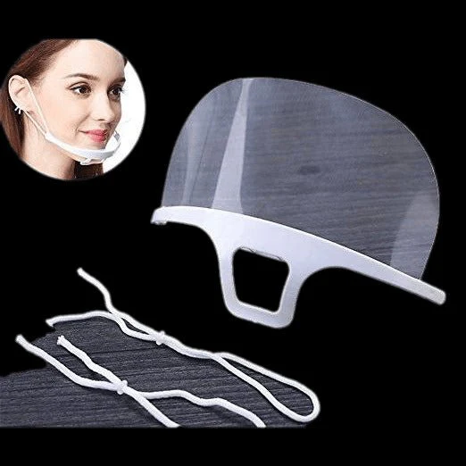 Transparent Sanitary Masks Reusable Anti-fog Plastic Mouth Clear Masks for Microblading
