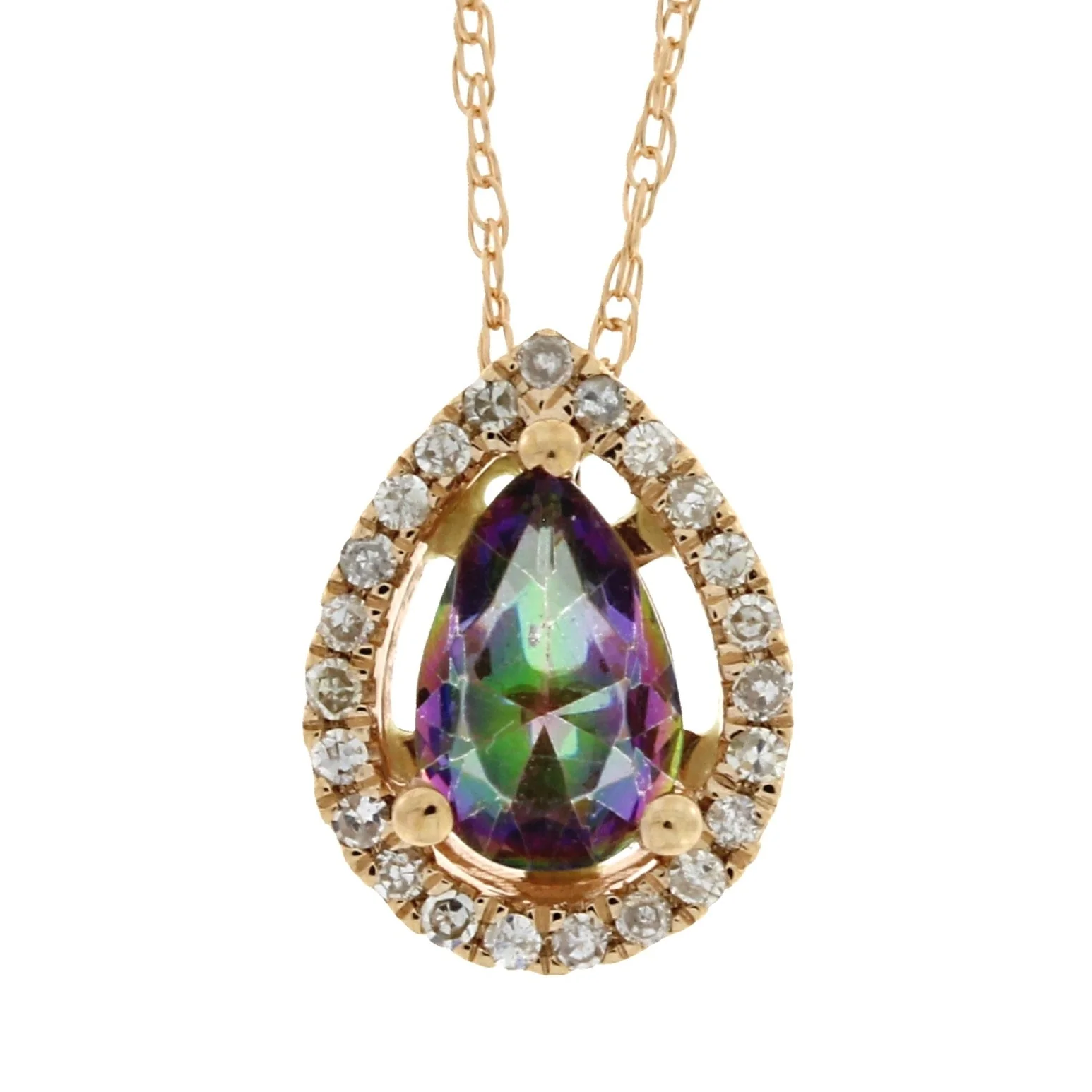 Treated Topaz Diamond Fashion Pendants 14KT Rose Gold - Image 4
