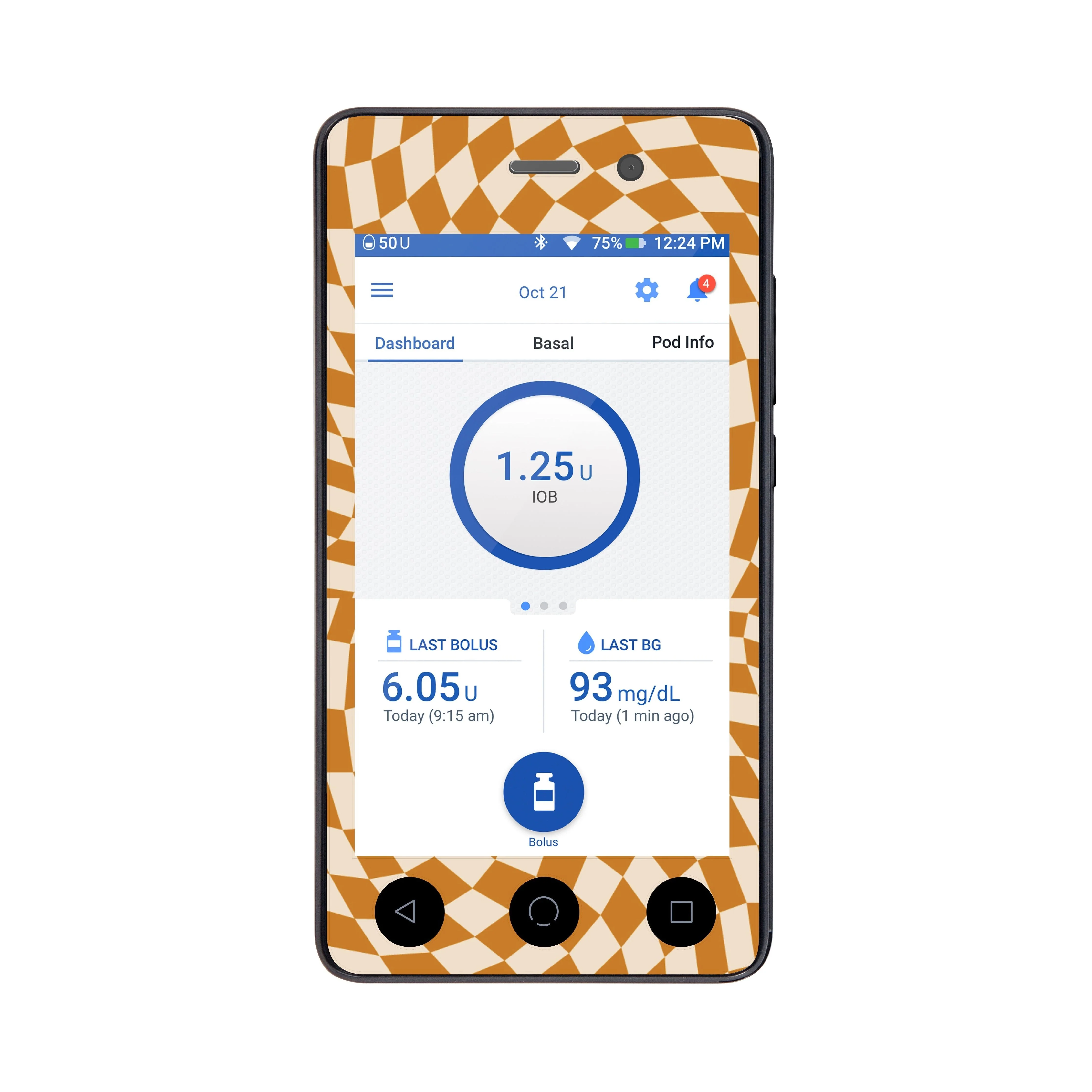 Trippy Retro Sticker for Omnipod DASH® PDM – Pump Peelz - Image 3