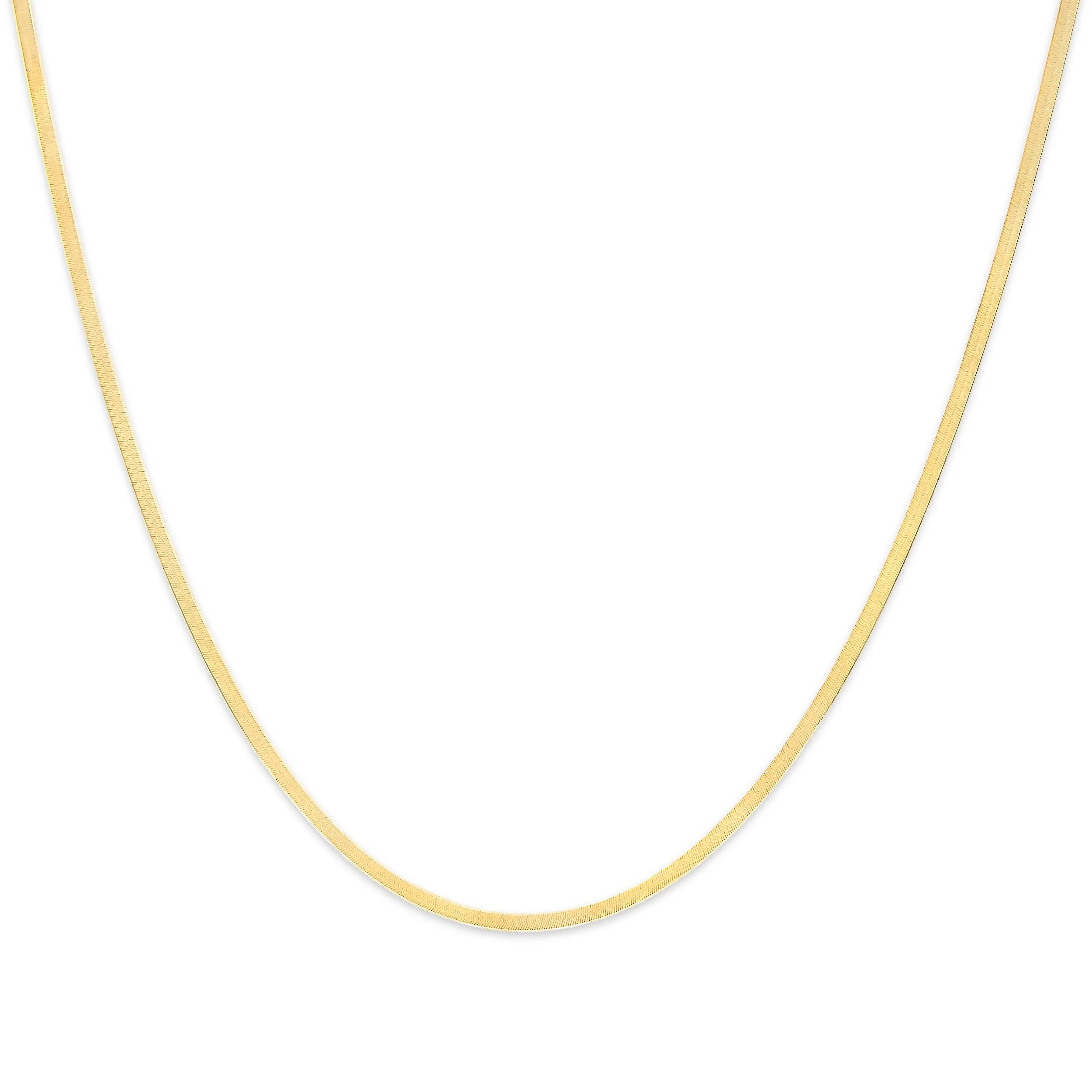 Unisex Solid 14K Yellow Gold 2.8mm Imperial Herringbone Chain Necklace - 18" Inches - Image 7