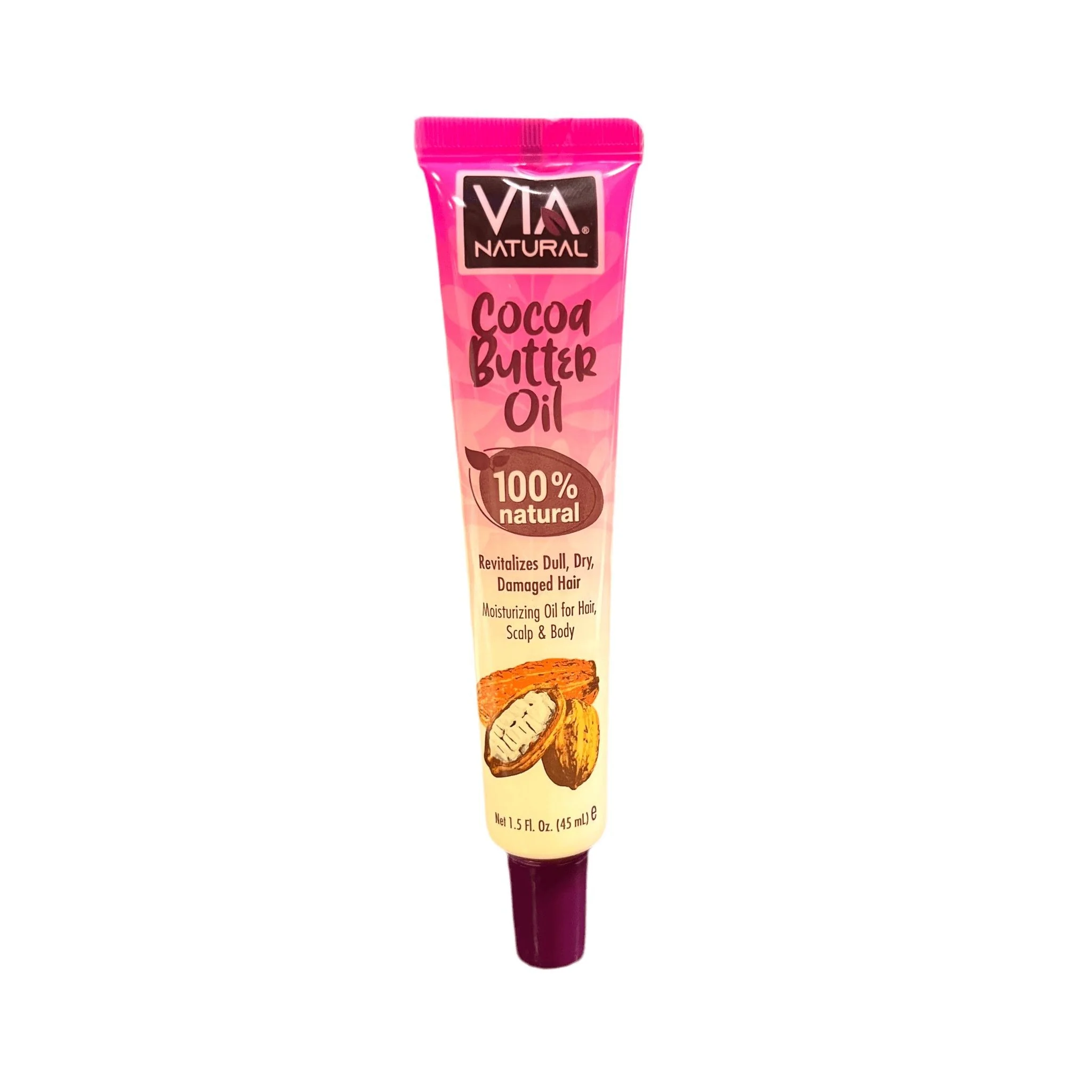 Via Natural Ultra Care Cocoa Butter Hair Oil 1.5 Oz.