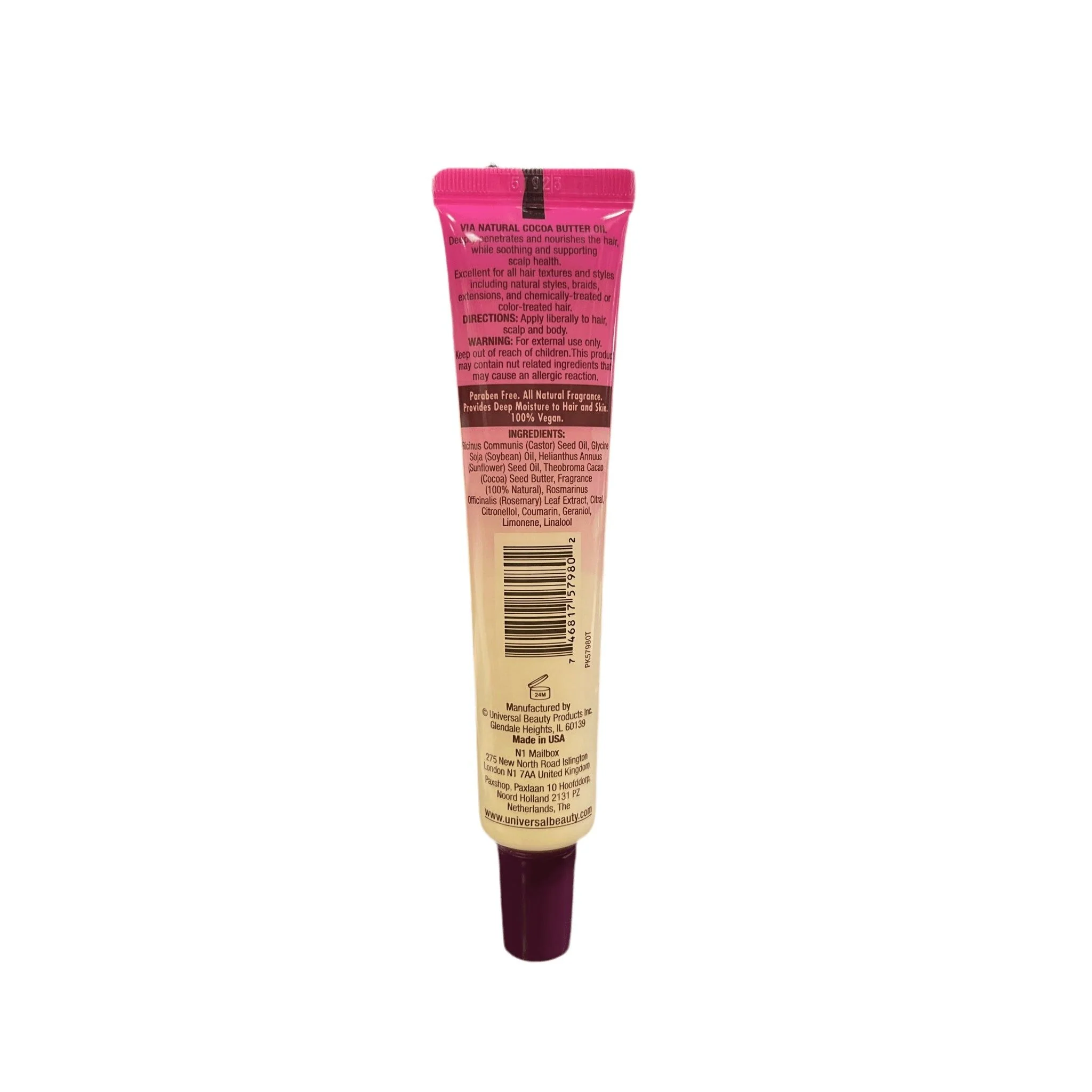 Via Natural Ultra Care Cocoa Butter Hair Oil 1.5 Oz. - Image 2