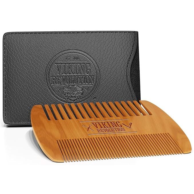Viking Revolution Wooden Beard Comb & Case, (1pc) - Image 2