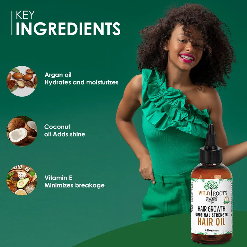 WILDROOTS Hair Growth Original Strength Hair Oil, 4 Fl. Oz. - Image 2