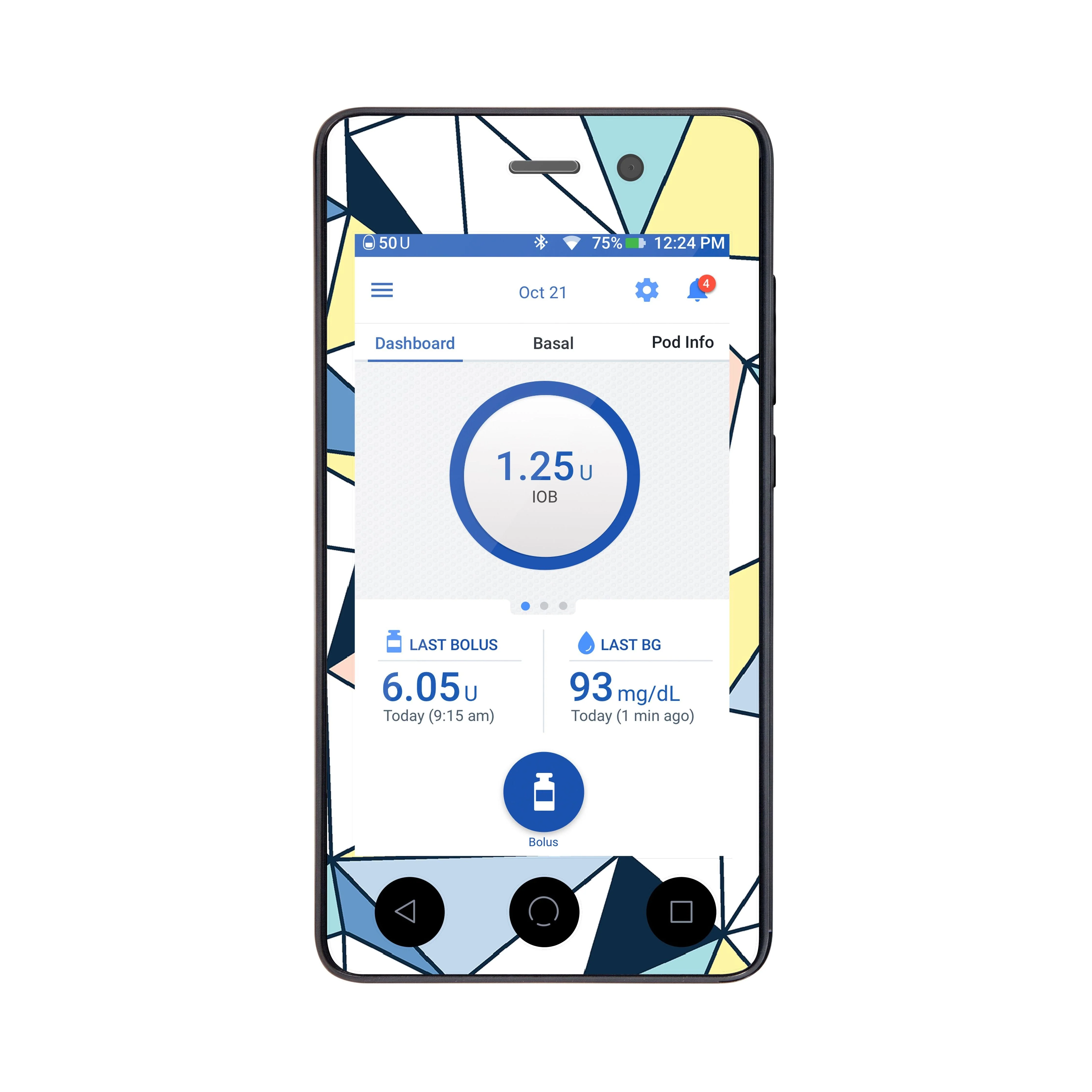 Winter Geometric Sticker for Omnipod DASH® PDM – Pump Peelz
