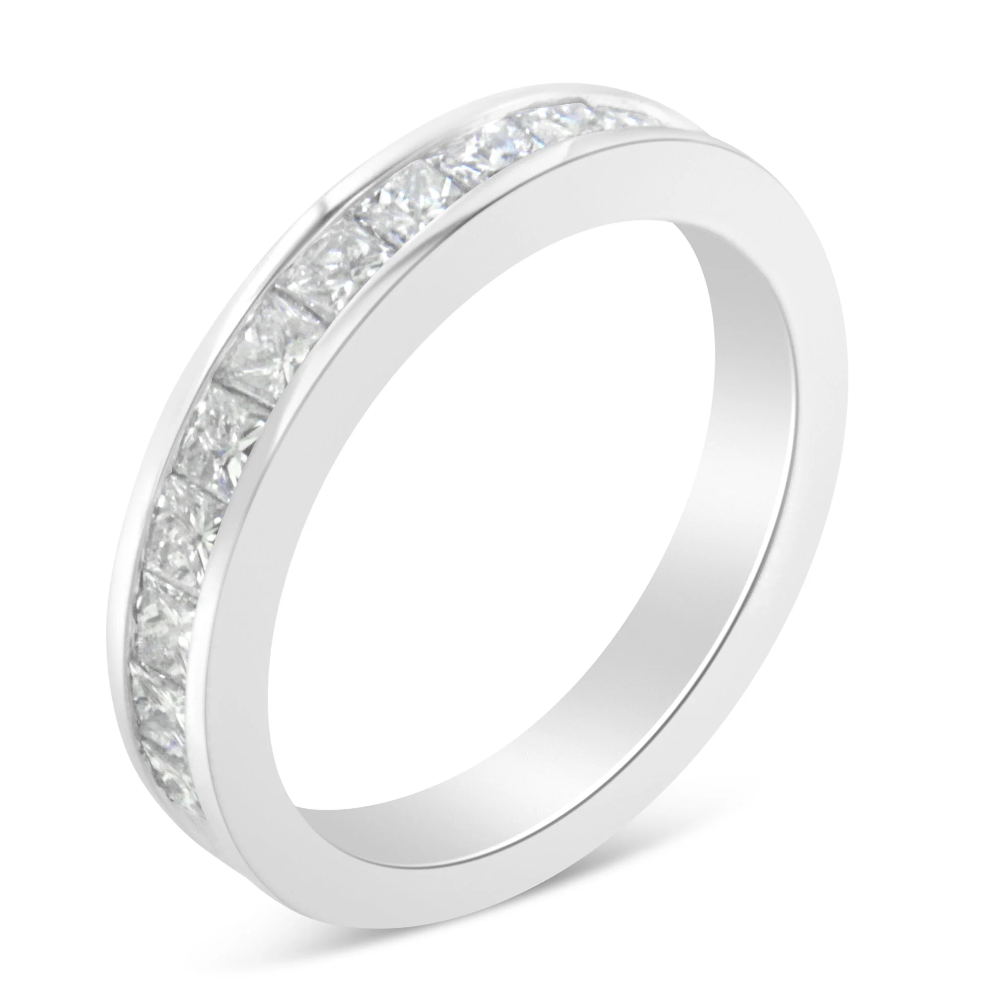 Women's 18K White Gold Princess Cut Diamond Band Ring (1 Cttw, G-H Color, SI1-SI2 Clarity) - Size 6 - Image 3