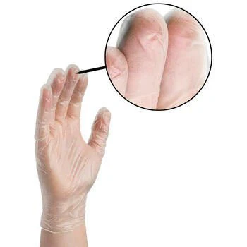X3 Clear Vinyl Industrial Latex Free Disposable Gloves by Ammex - Image 2