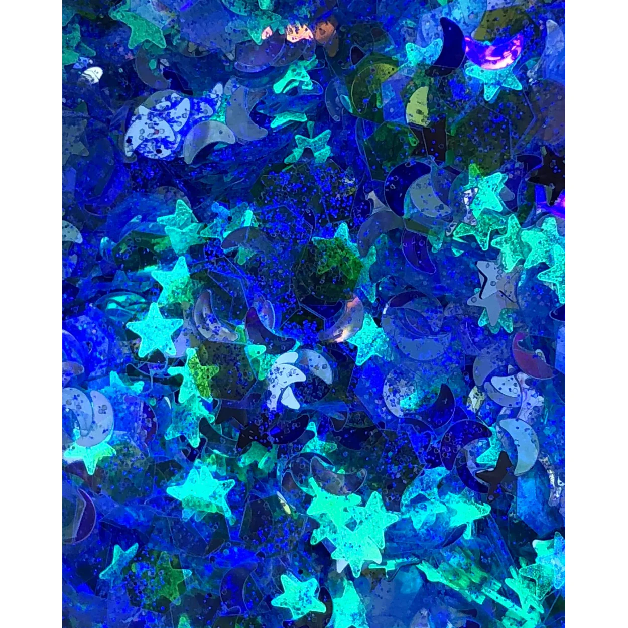 Zenon - Chunky Purple Glitter with Glow-in-Dark Stars and Silver Moons - Image 3
