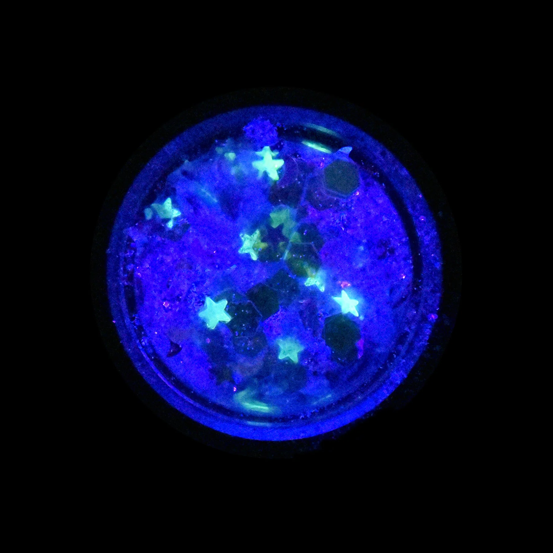 Zenon - Chunky Purple Glitter with Glow-in-Dark Stars and Silver Moons - Image 4